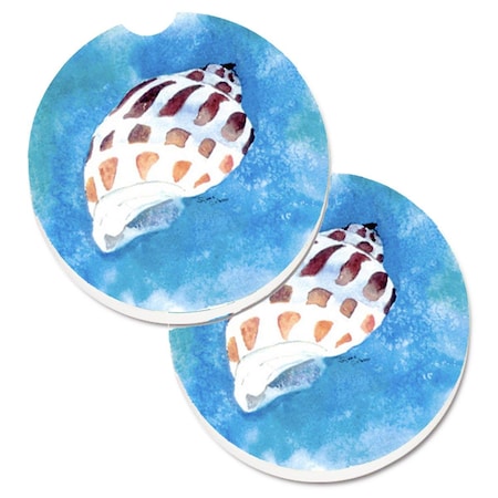 Carolines Treasures Shells Set of 2 Cup Holder Car Coaster 8010CARC